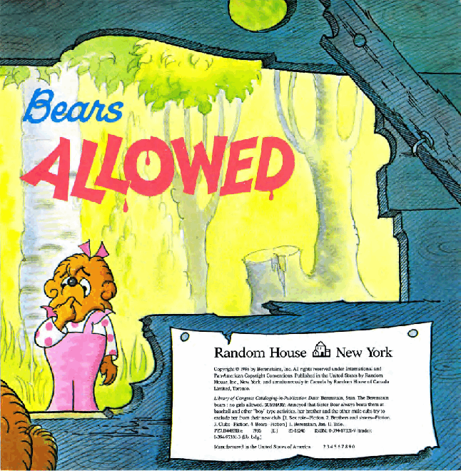 72本贝贝熊早教英文绘本之Berenstain_Bears_No_Girls_Allowed.pdf,第4页预览