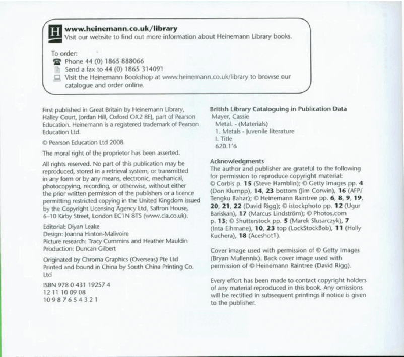 英国海尼曼ACORN科普类英语绘本Metal.pdf,第4页预览
