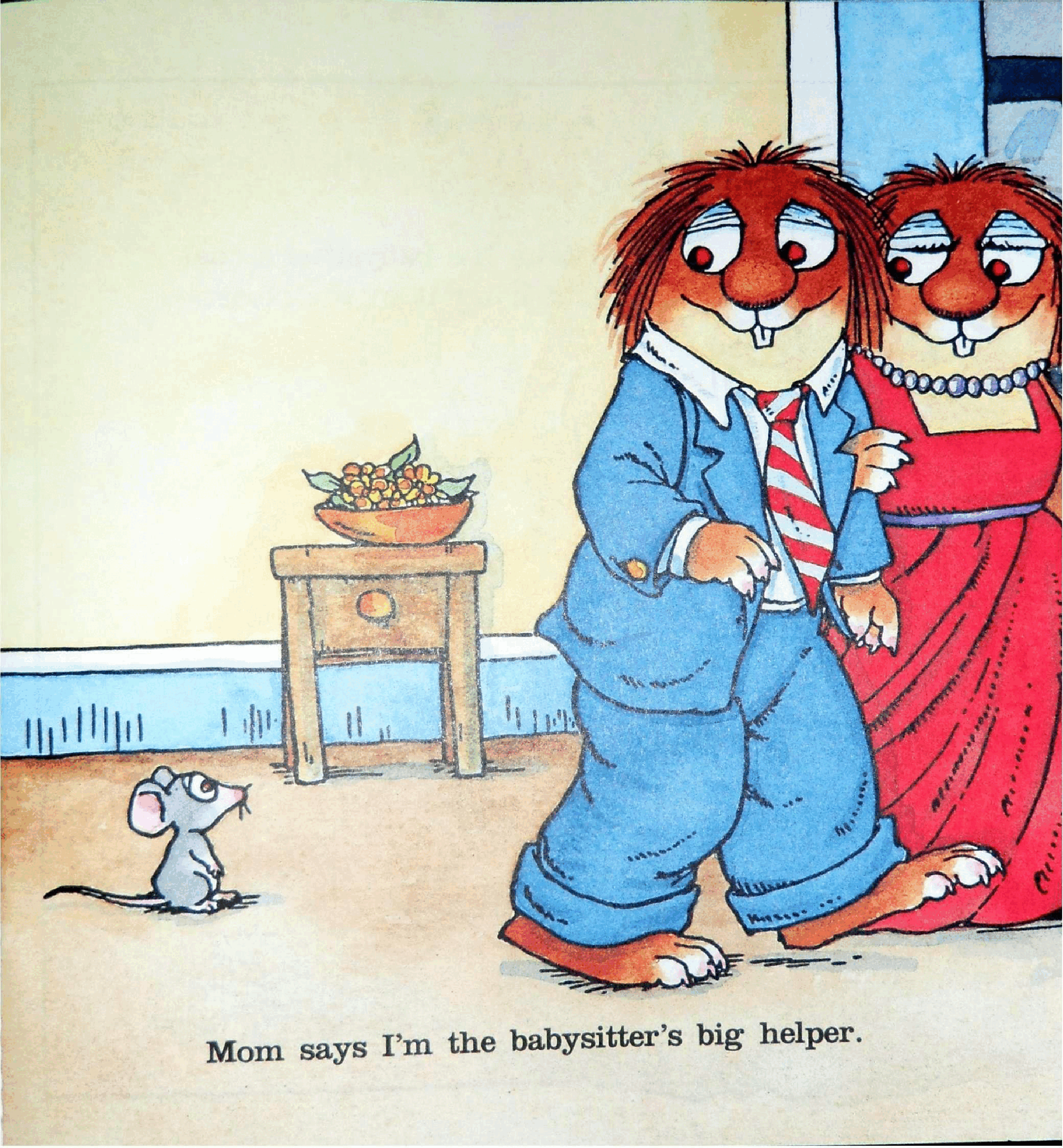 英语绘本小毛人Just Me and My Babysitter.pdf，第3页预览