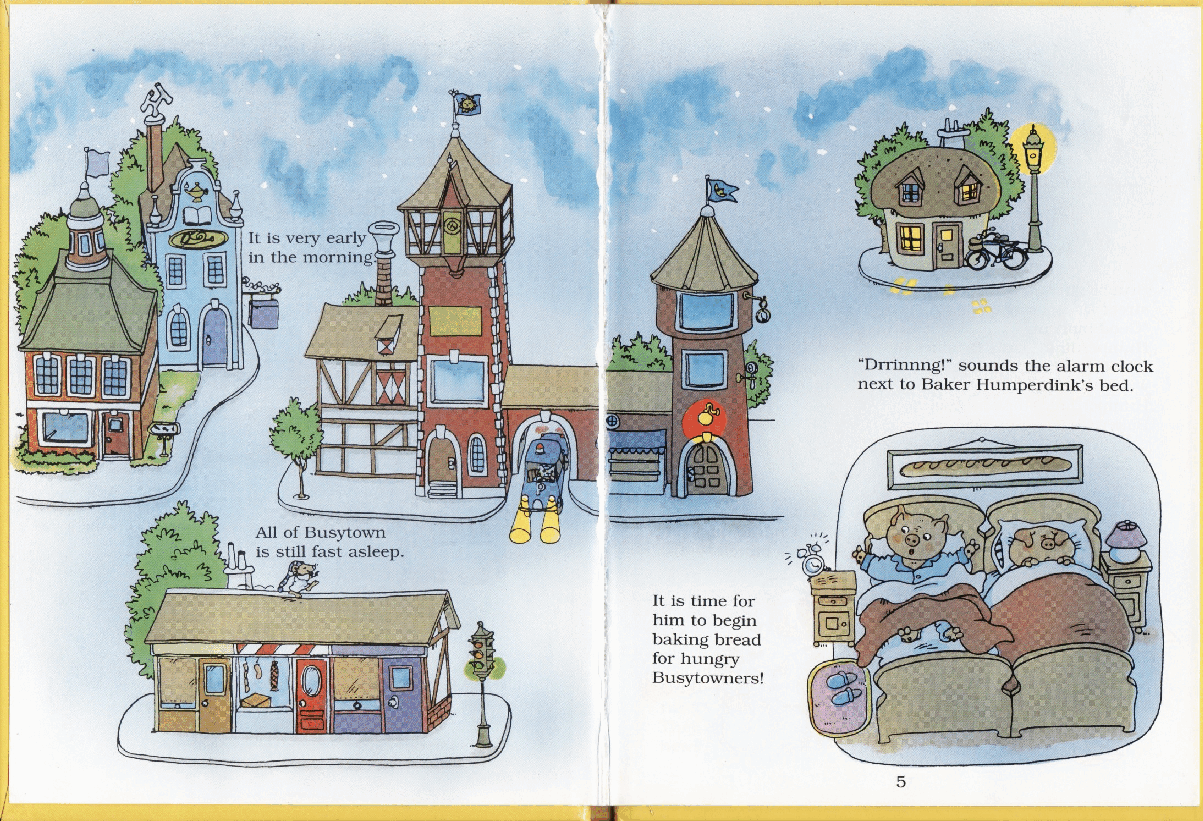 高清彩绘英文原版绘本Richard.Scarry - Humperdink_s.Busy.Day.pdf,第3页预览