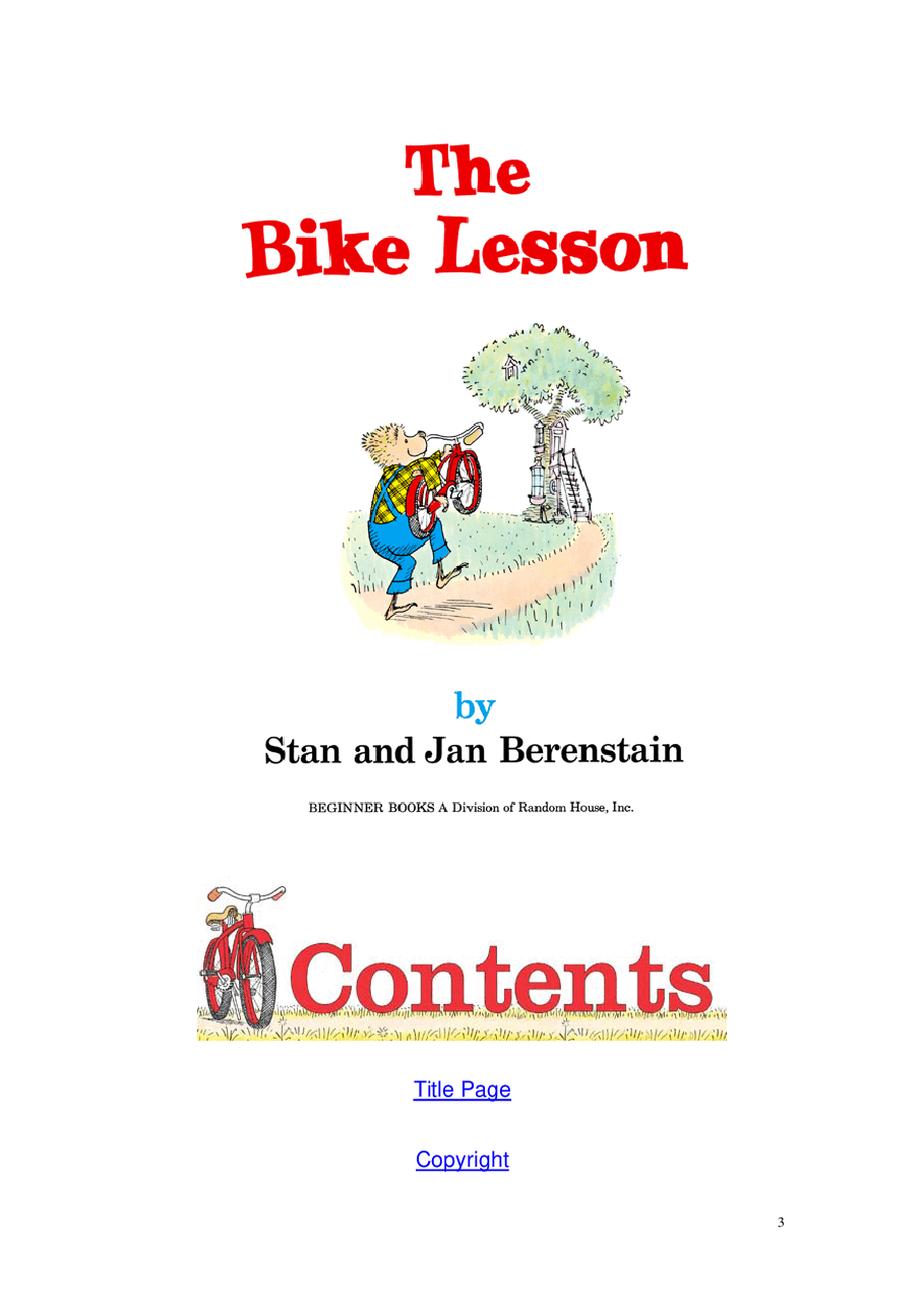72本贝贝熊早教英文绘本之Berenstain_Bears_and_The_Bike_Lesson.pdf,第3页预览