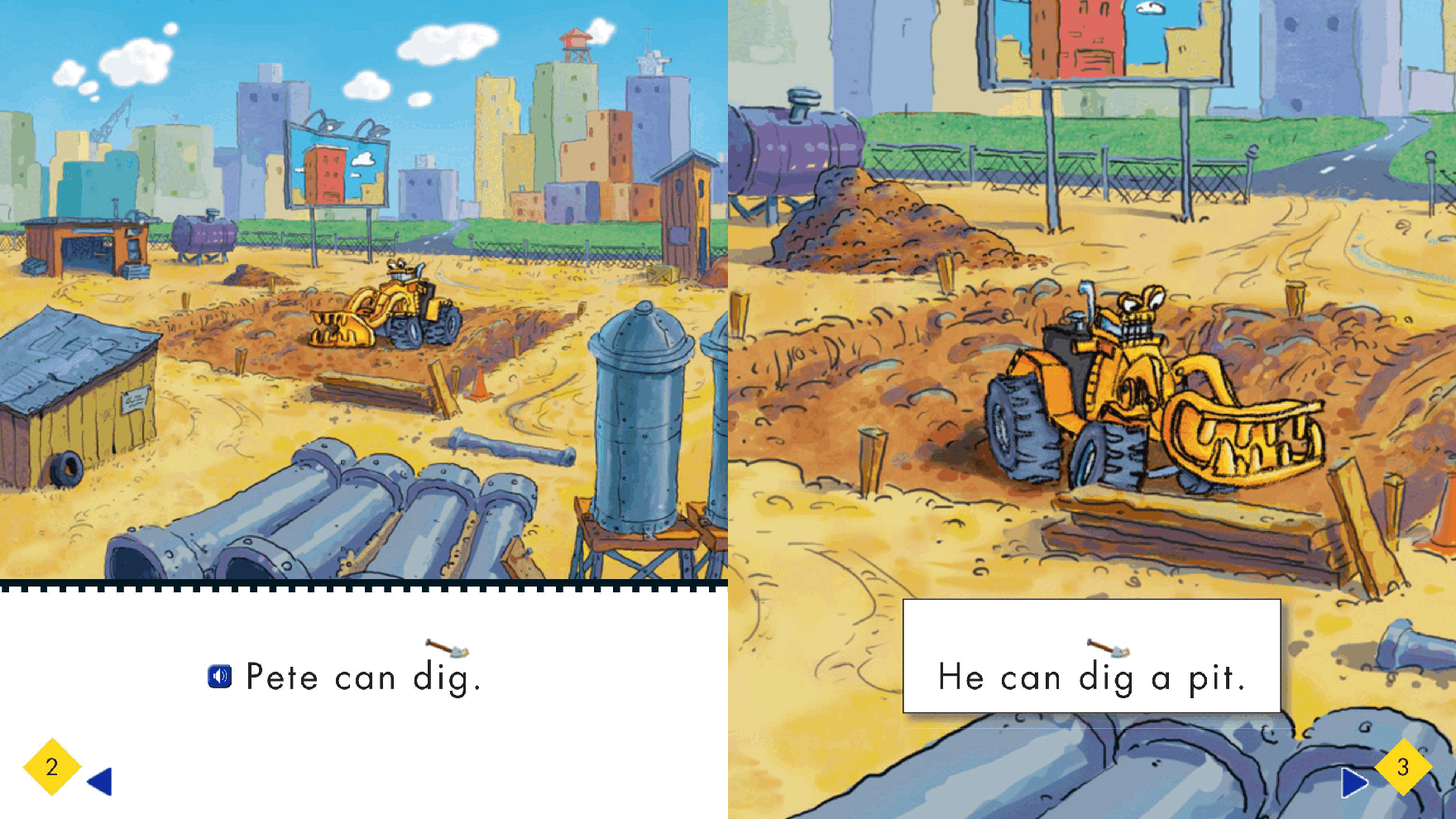 汽车镇的故事英语启蒙绘本11_Pete_Can_Dig.pdf,第3页预览