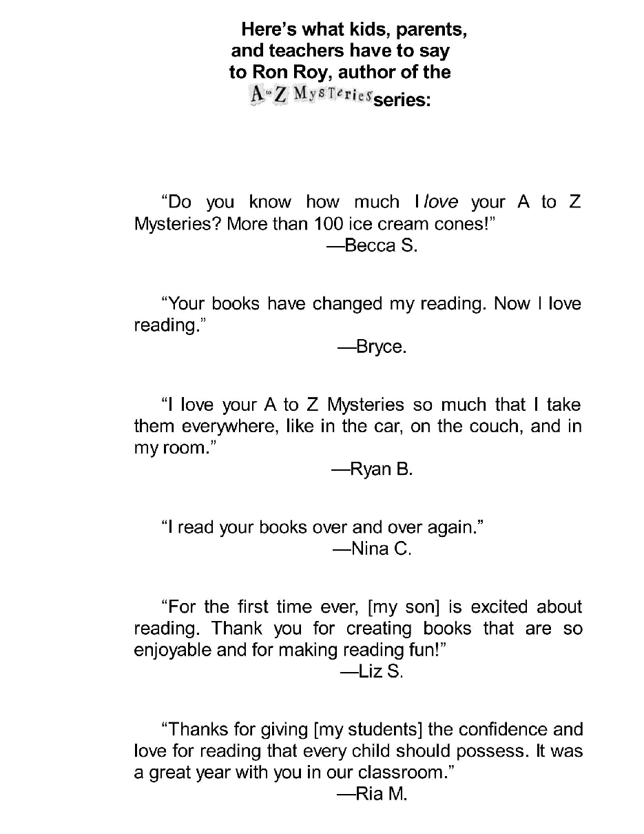 英语启蒙绘本A to Z Mysteries_ The X'ed-Out- X-Ray.pdf,第3页预览