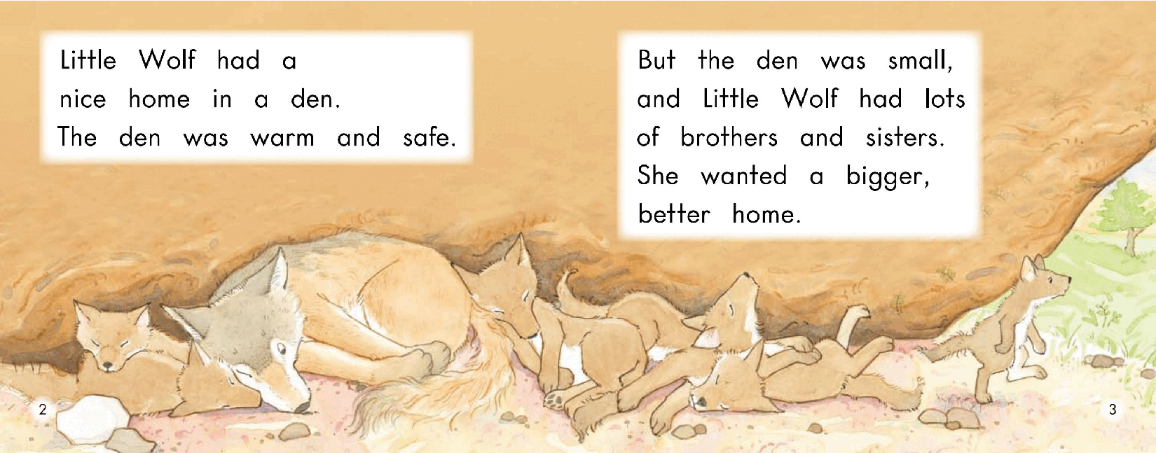 英国海尼曼G2级英语启蒙绘本58 Little Wolf's New Home.pdf,第4页预览