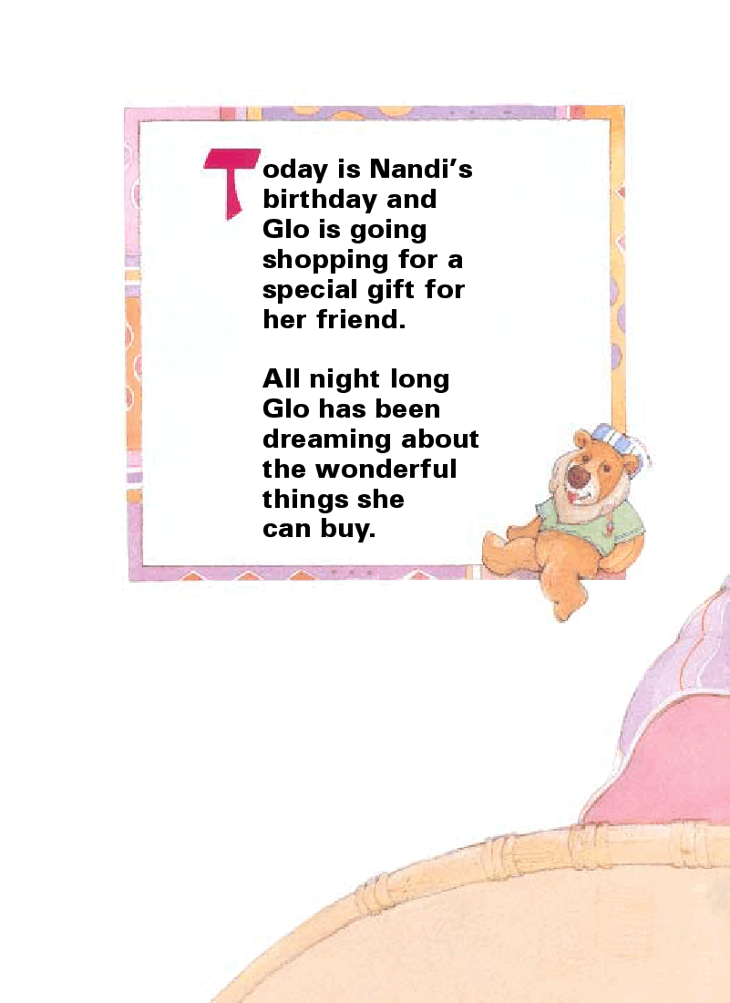 高清彩绘英文原版绘本Glo Goes Shopping.pdf,第4页预览