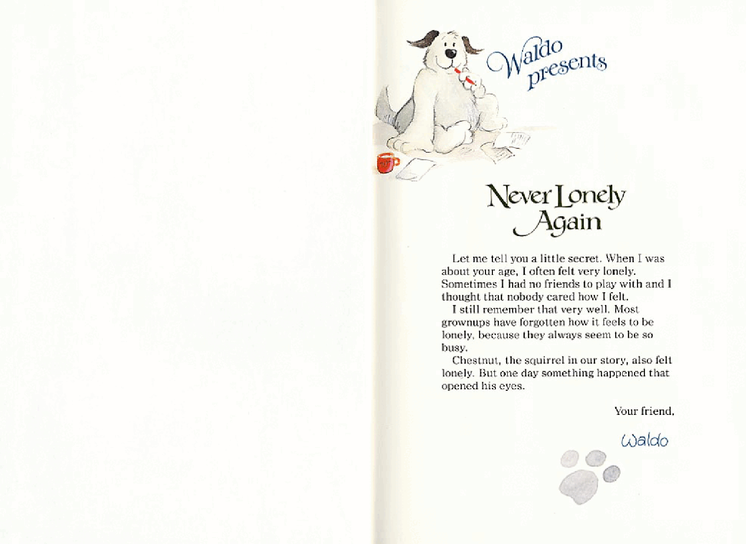 高清彩绘英文原版绘本Never Lonely Again.pdf,第2页预览