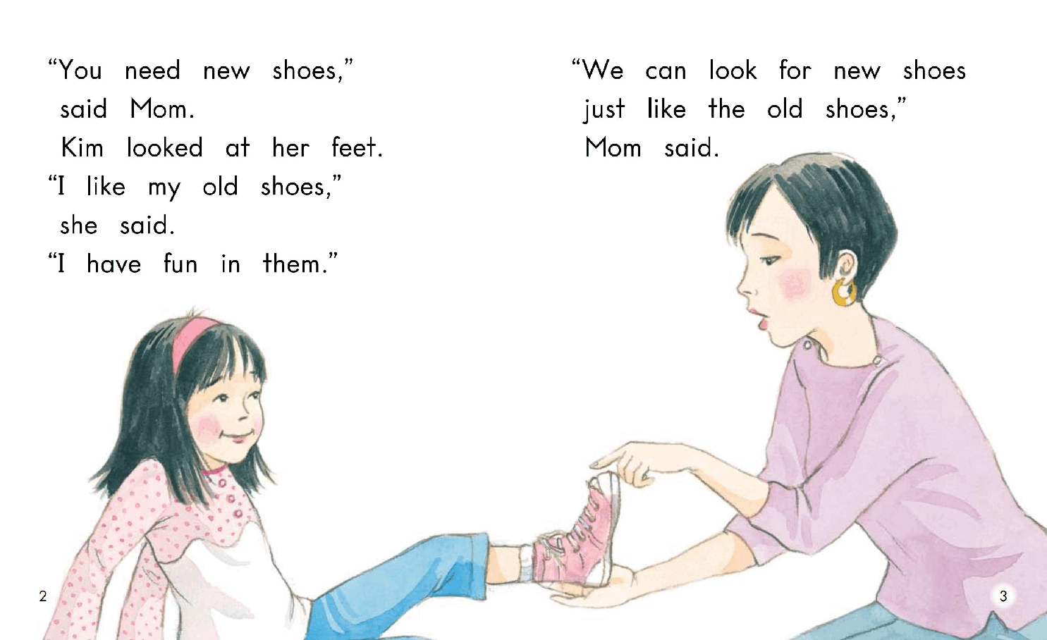 英国海尼曼G2级英语启蒙绘本68 Kim's New Shoes.pdf,第4页预览