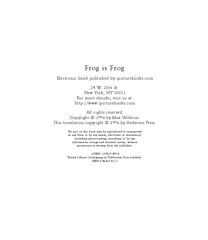 高清彩绘英文原版绘本Frog is Frog.pdf,第2页预览