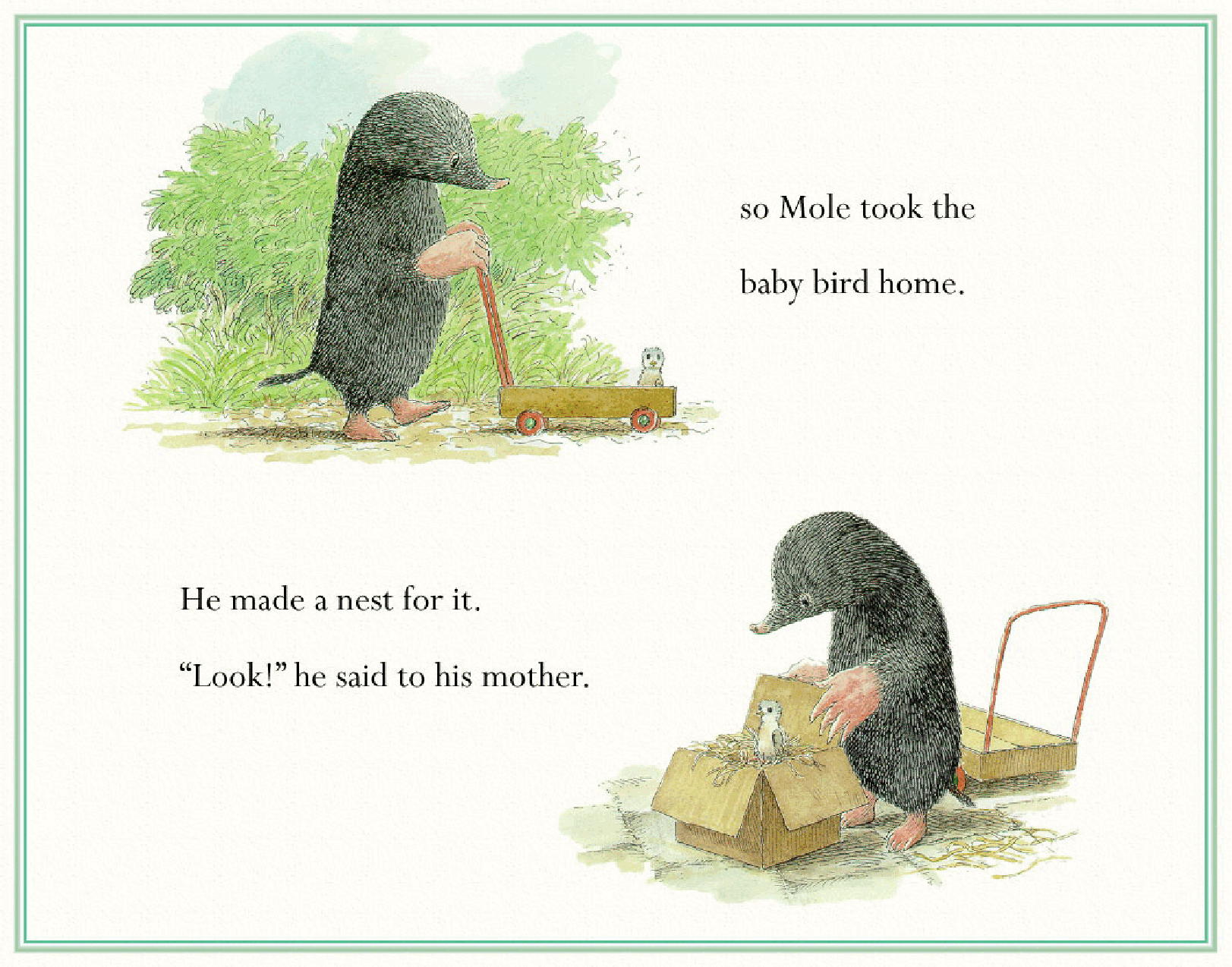高清彩绘英文原版绘本Mole and Baby Bird.pdf,第4页预览