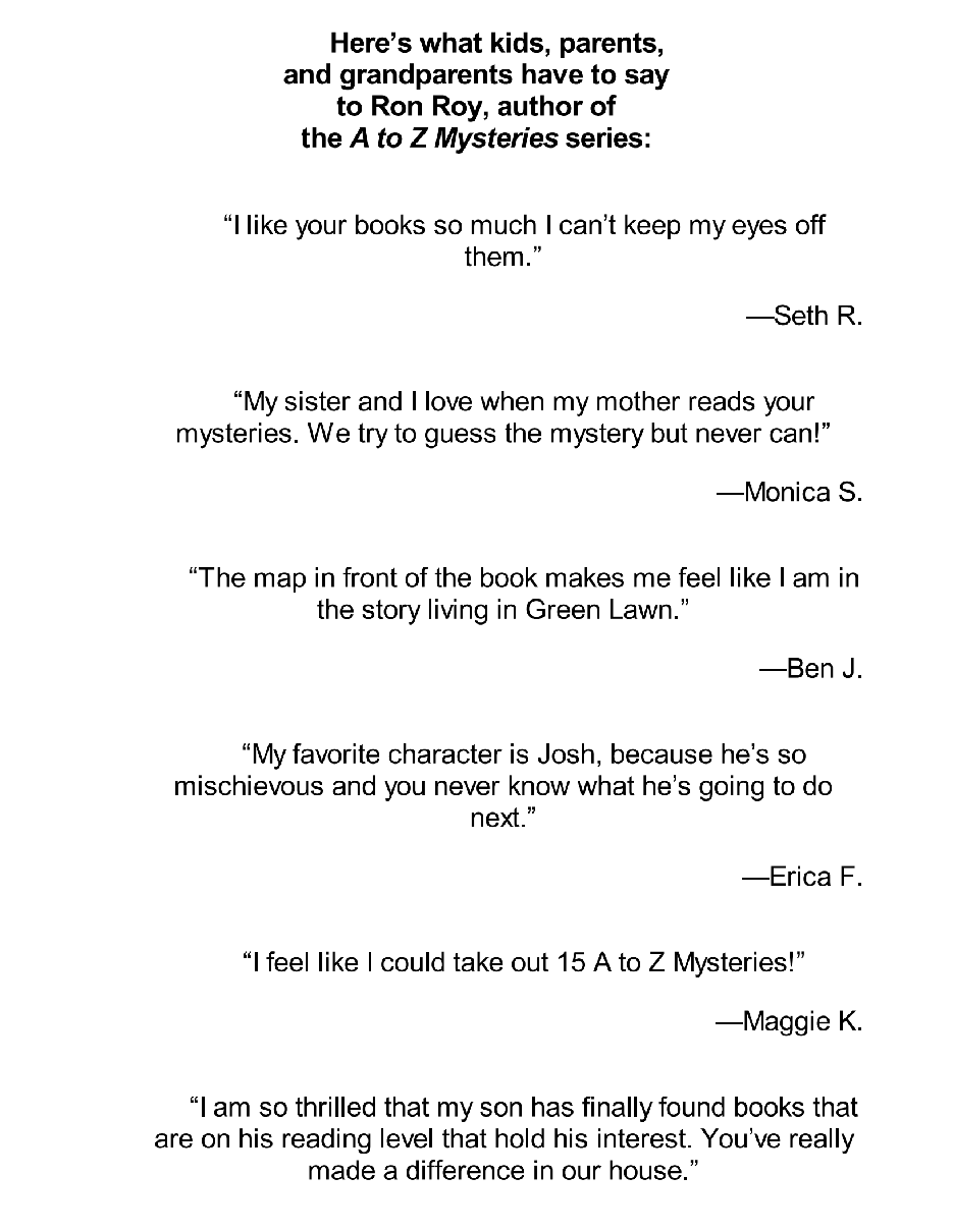 英语启蒙绘本A to Z Mysteries_ The Quicksand Question.pdf,第3页预览