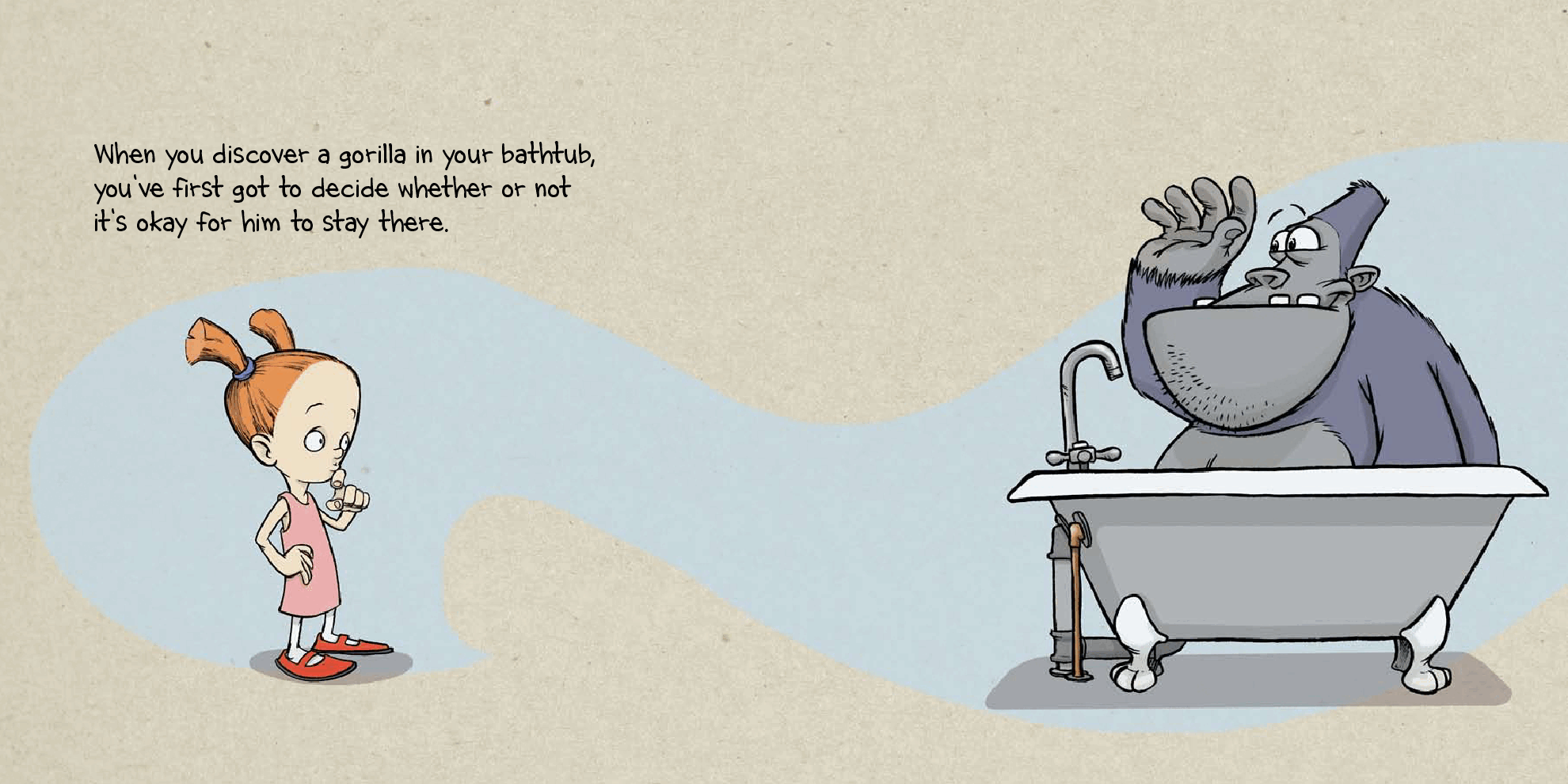 高清彩绘英文原版绘本How to Get a Gorilla Out of Your Bathtub.pdf，第3页预览
