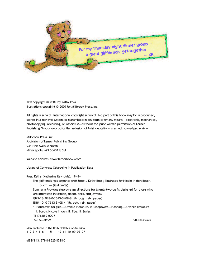 高清彩绘英文原版绘本Girlfriends' Get-together Craft Book.pdf,第4页预览