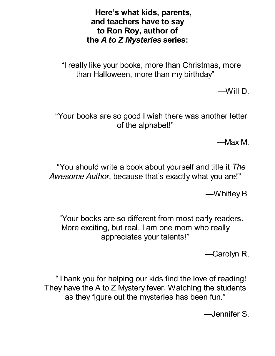 英语启蒙绘本A to Z Mysteries_ The Orange Outlaw.pdf，第3页预览