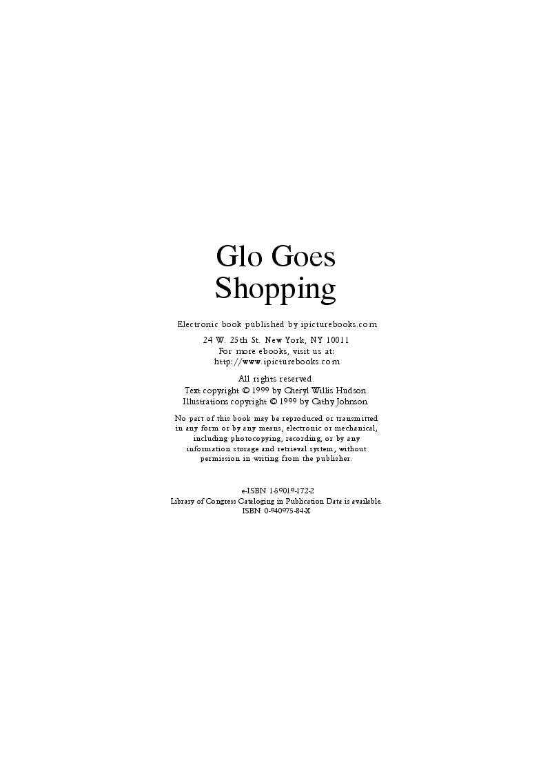 高清彩绘英文原版绘本Glo Goes Shopping.pdf,第2页预览