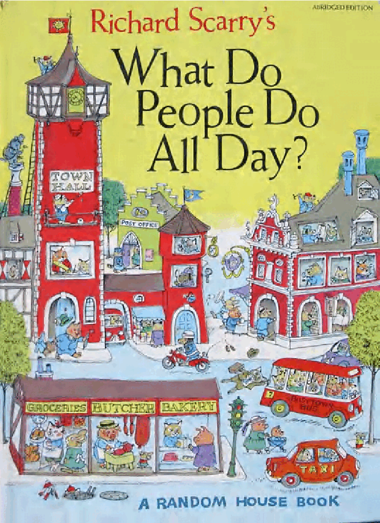 高清彩绘英文原版绘本What Do People Do All Day.pdf,第1页预览