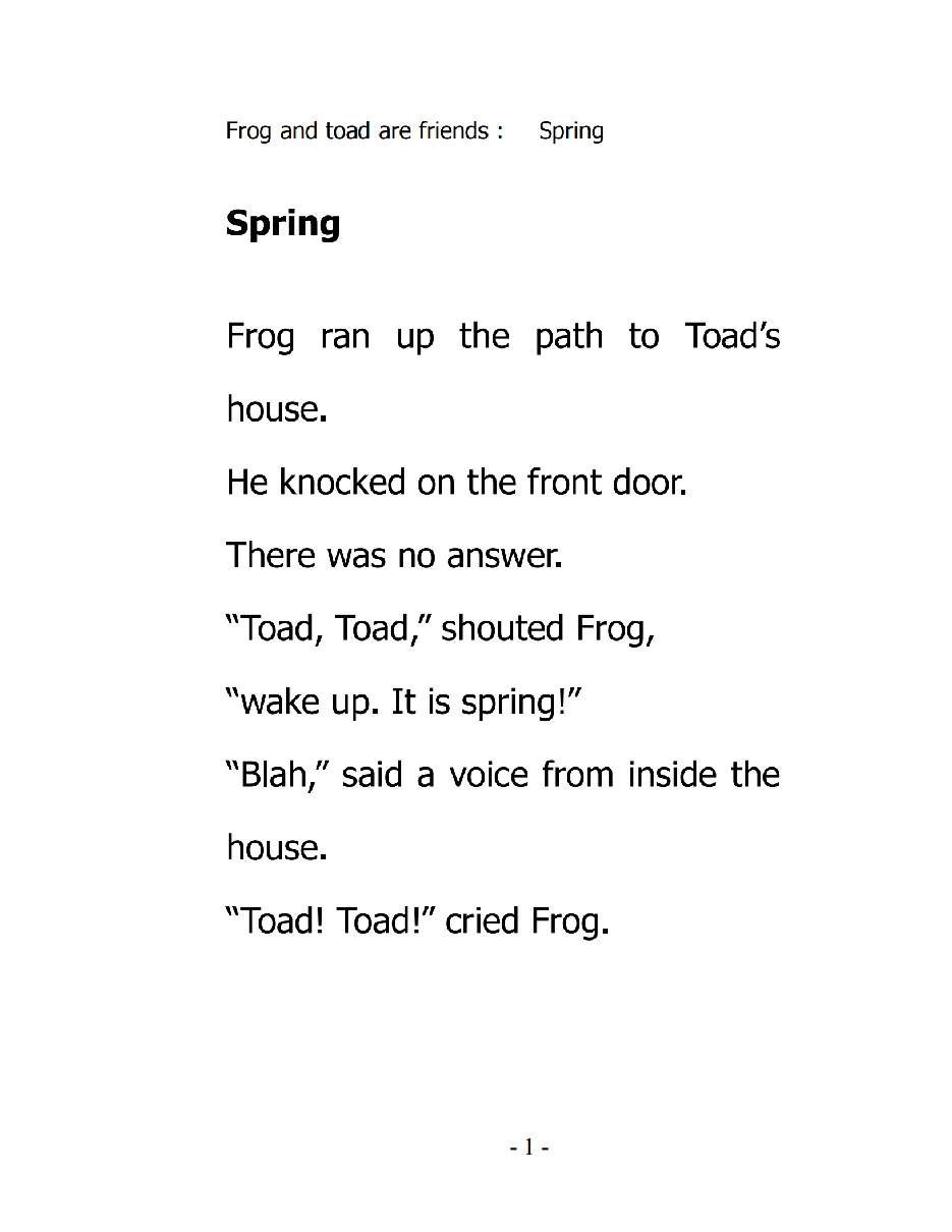 20本青蛙和蟾蜍英文绘本01 Spring.pdf,第1页预览