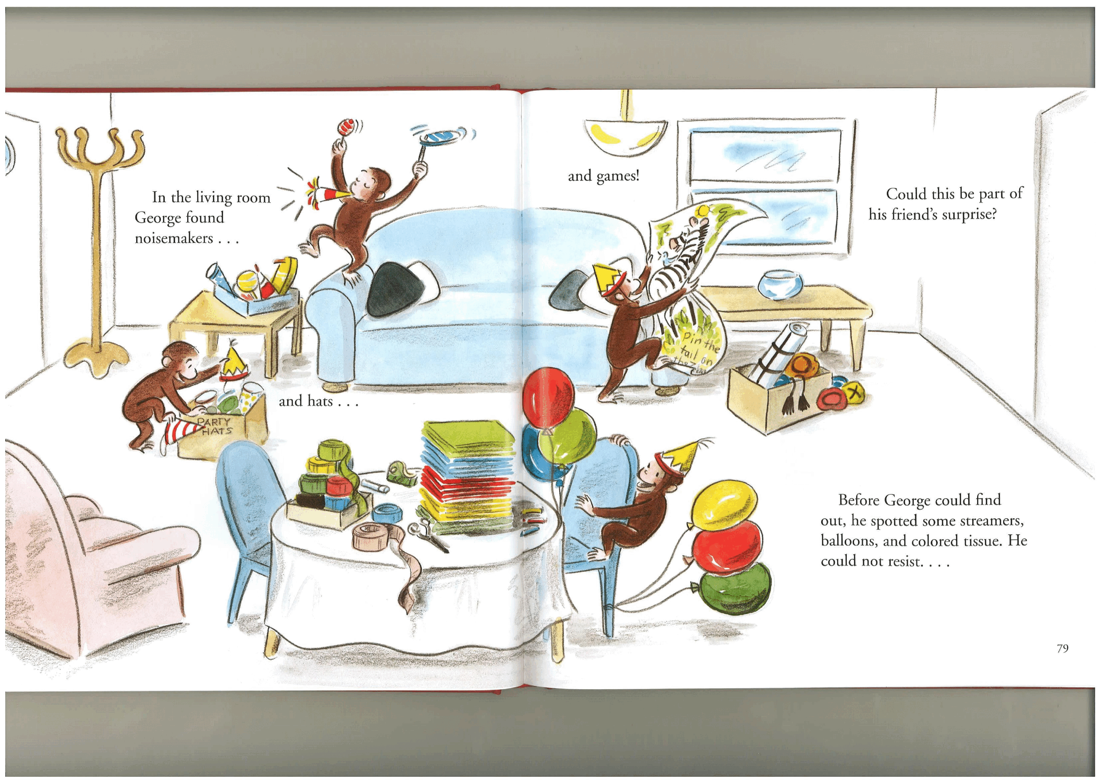 好奇的乔治英文绘本系列Curious George and the Birthday Surprise.pdf，第4页预览