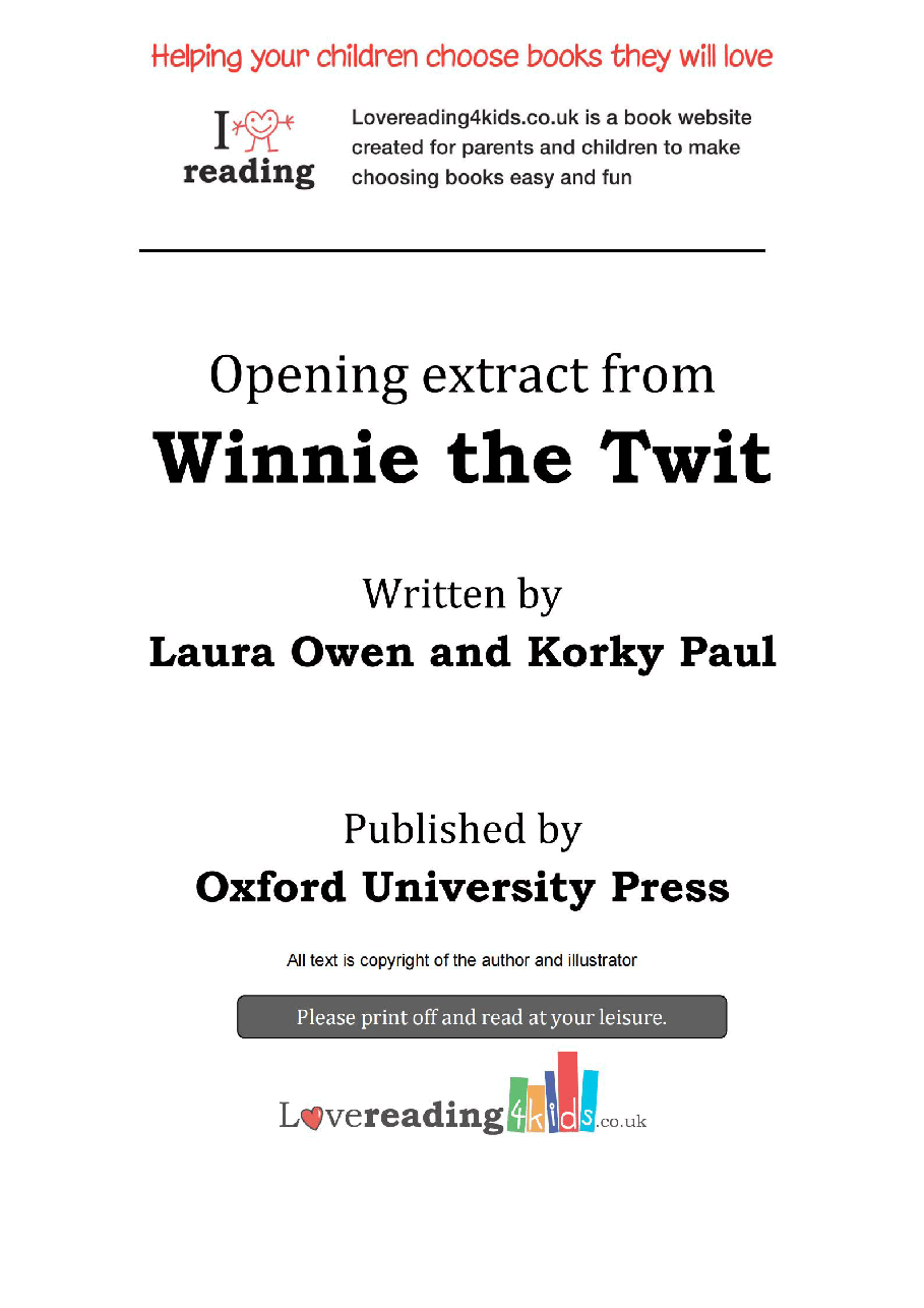 女巫温妮英文绘本2-04 Winnie The Twit_by_Laura_Owen_Extract.pdf,第1页预览