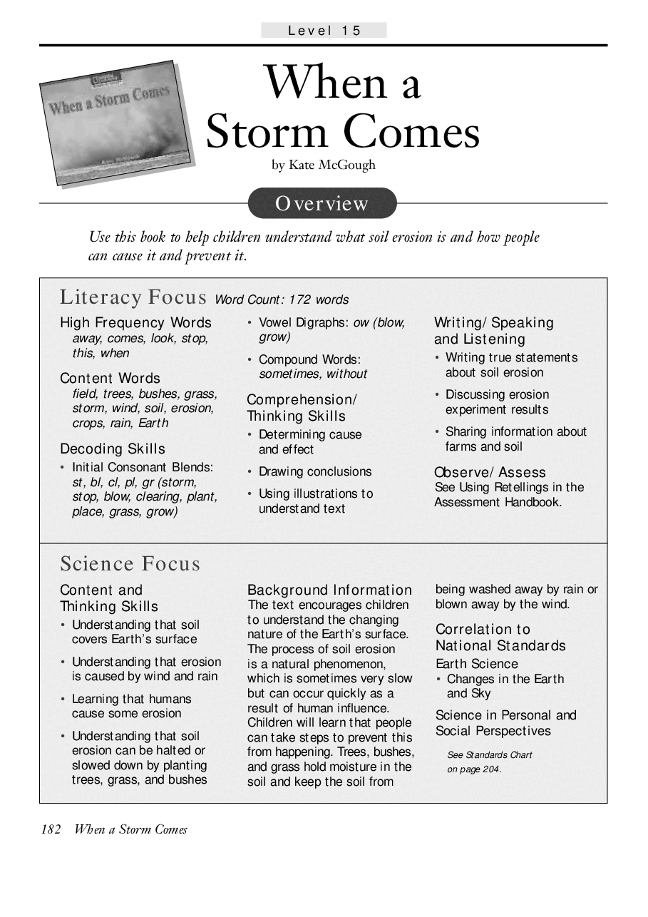 国家地理百科流利级英文绘本Fluent12 when a storm comes 教学指导.pdf,第1页预览