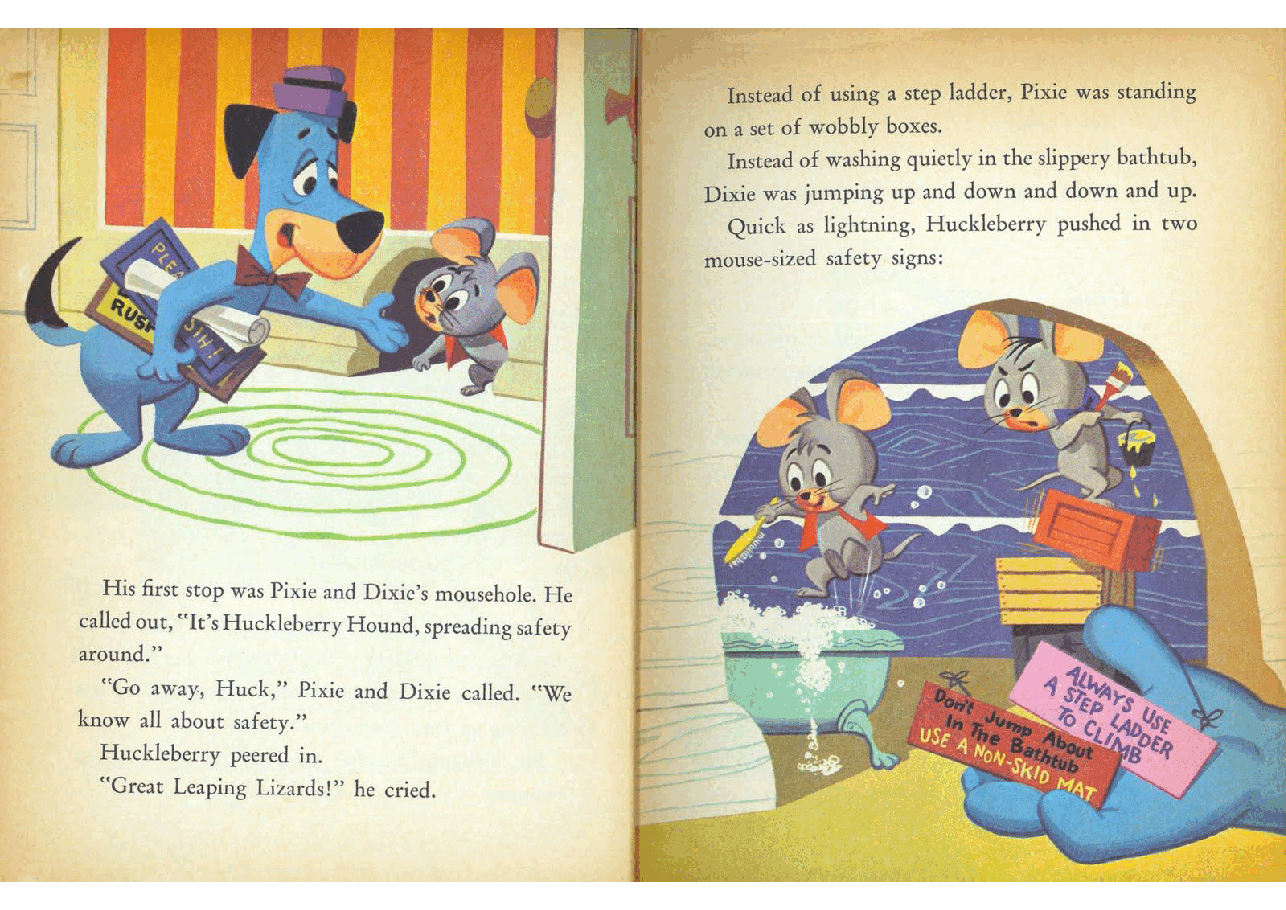 名家精选英语绘本Little Golden Book Huckleberry Hound - Safety Signs (1961) (goldengems).pdf,第4页预览