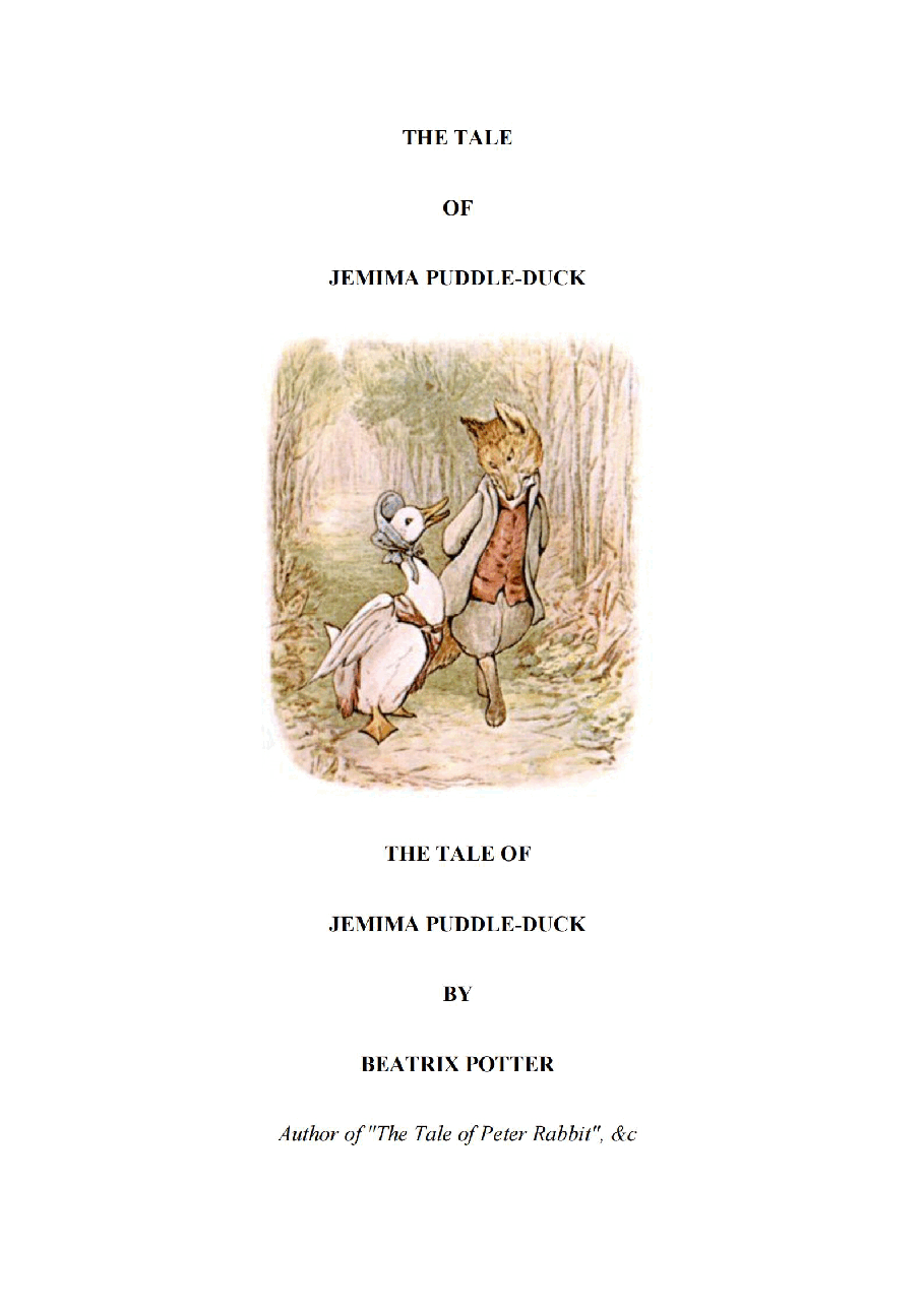 彼得兔系列英语绘本The Tale of Jemima Puddle-Duck.pdf，第1页预览
