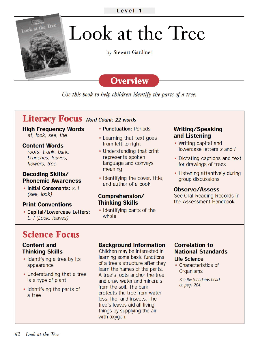 国家地理少儿百科入门级Emergent02 look at the tree 教学指导.pdf,第1页预览