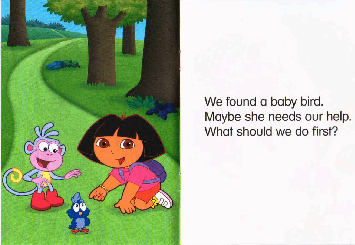 36本爱探险的朵拉英文绘本baby bird rescue.pdf,第4页预览