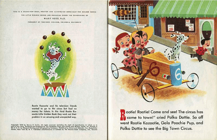 英语绘本A little Golden Books Rootie Kazootie Joins the Circus.pdf,第3页预览