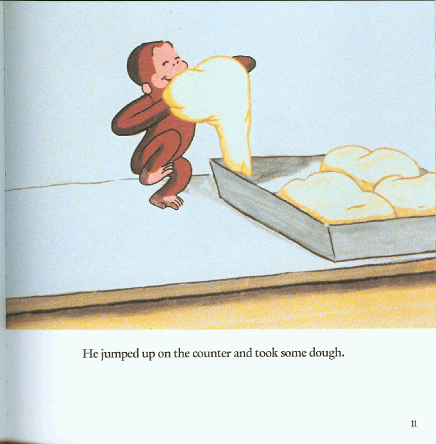 好奇的乔治英文绘本系列Curious George and the Pizza清晰一些,不过前9页放在最后.pdf,第4页预览