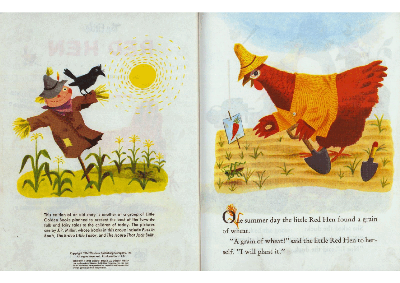 名家精选英语绘本Little Golden Book 0519 - The Little Red Hen (1954) (Freckled Derelict).pdf,第3页预览