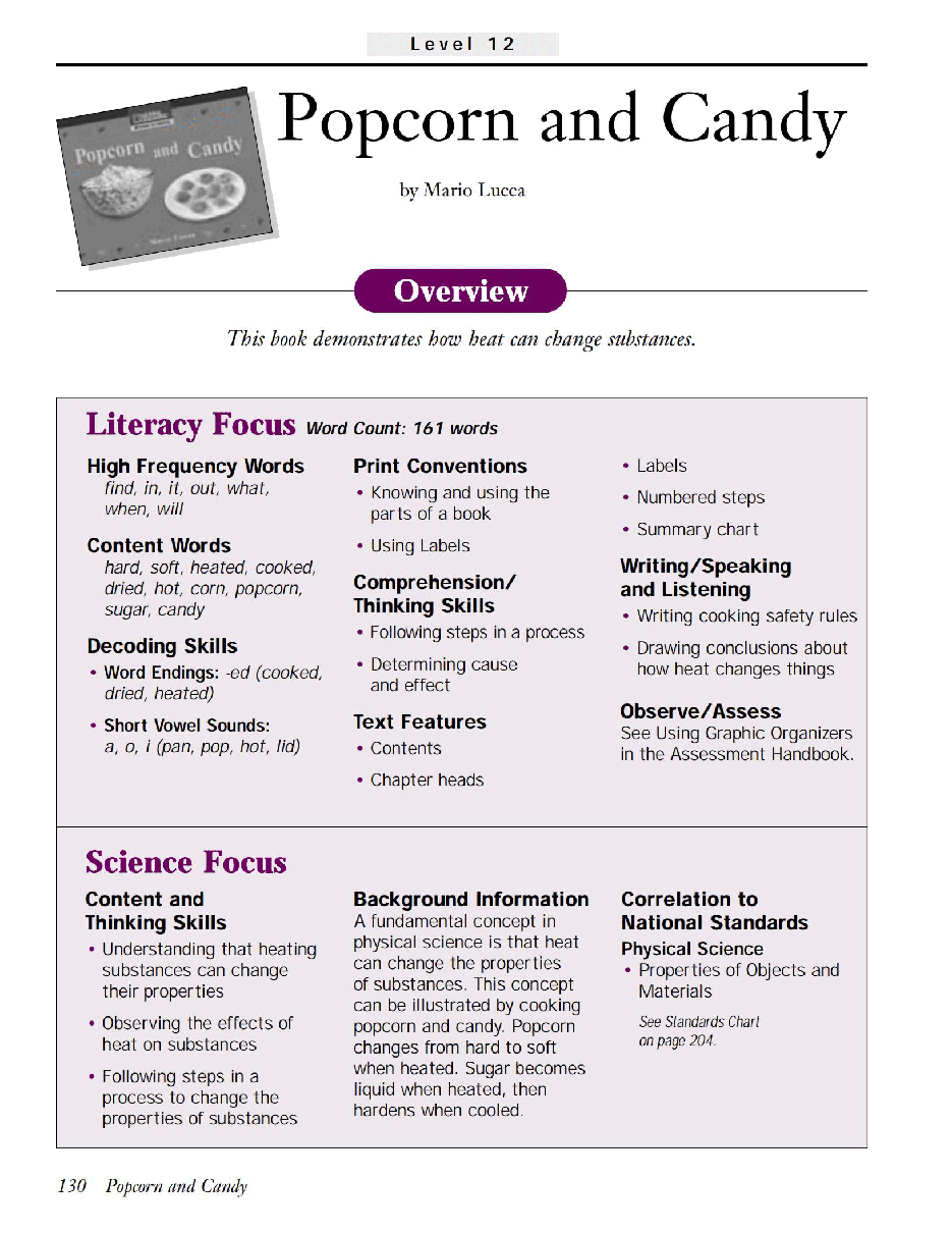 国家地理少儿百科提高级Early22 Popcorn and Candy 教学指导.pdf,第1页预览