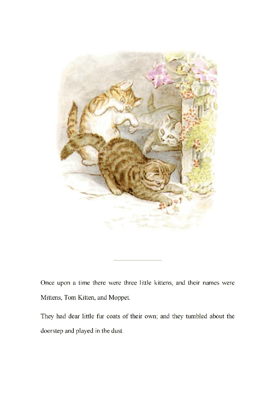 彼得兔系列英语绘本THE TALE OF TOM KITTEN.pdf,第4页预览