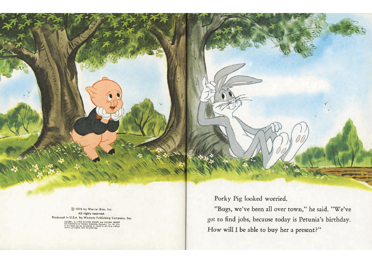 名家精选英语绘本Little Golden Book 0146 - Porky Pig and Bugs Bunny - Just Like Magic! (1976) (c2c) (Oldschool-DREGS).pdf,第4页预览