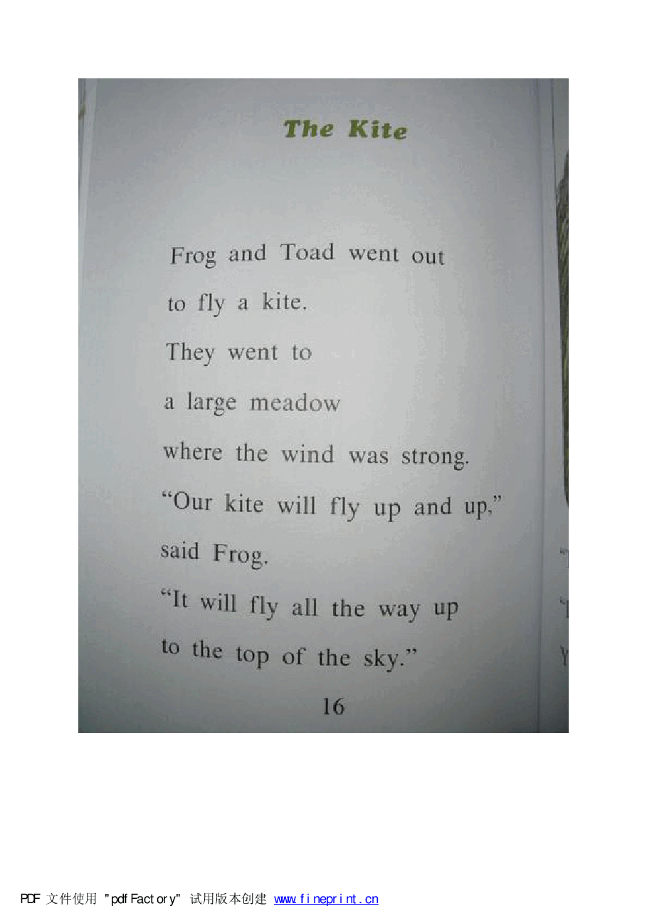 20本青蛙和蟾蜍英文绘本17 The Kite.pdf,第1页预览