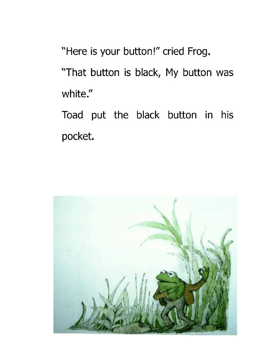 20本青蛙和蟾蜍英文绘本03 A Lost Button.pdf,第4页预览
