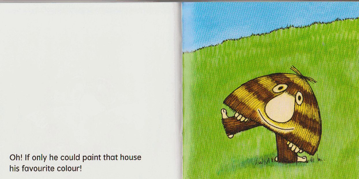 14本小草人系列英文绘本Grug_and_the_green_paint.pdf,第4页预览