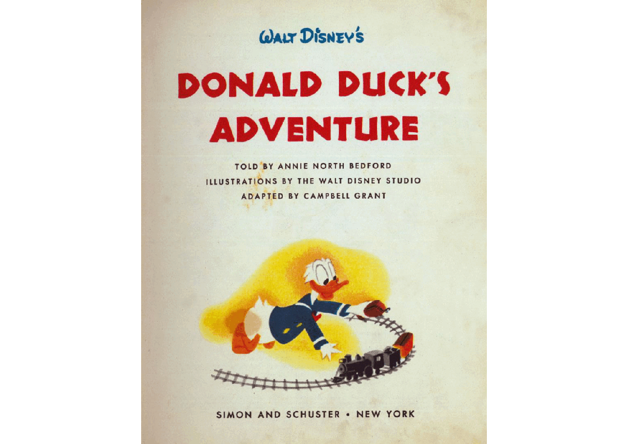 名家精选英语绘本A Little Golden Book D014 - Walt Disney's Donald Duck's Adventure (1950) (Freckled Derelict).pdf,第1页预览