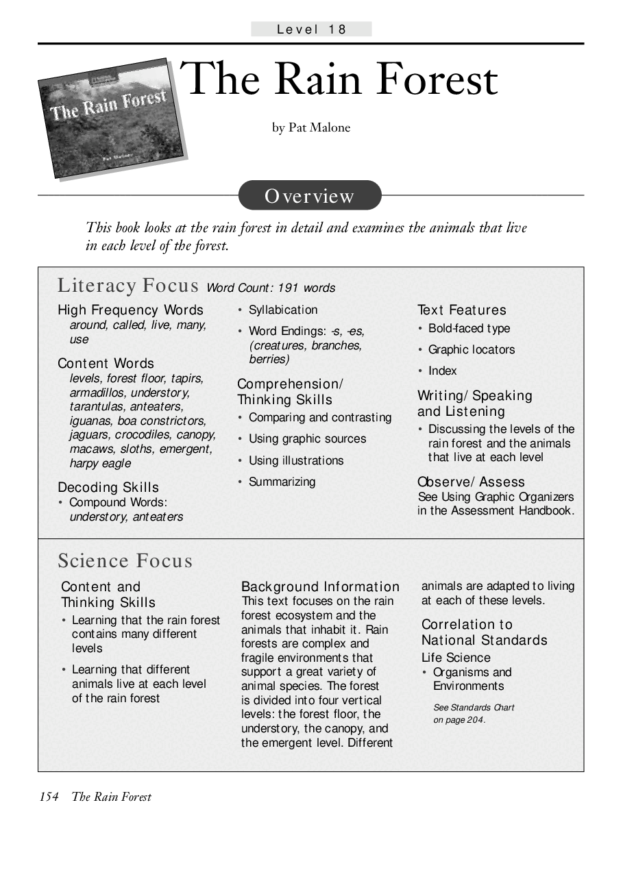 国家地理百科流利级英文绘本Fluent23 the rain forest 教学指导.pdf,第1页预览