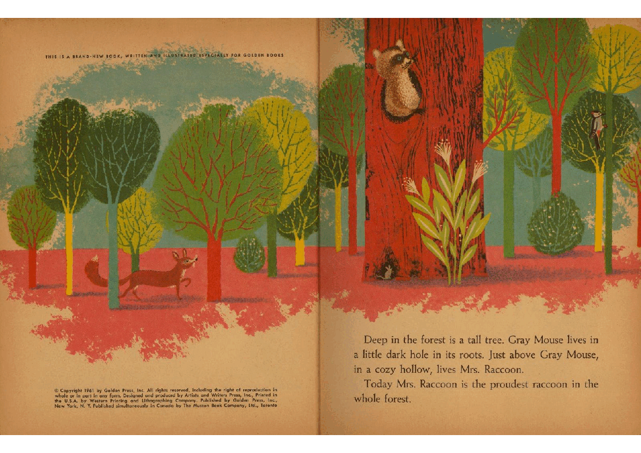名家精选英语绘本Little Golden Book 0457 - Littlest Raccoon (1961) (goldengems).pdf,第3页预览