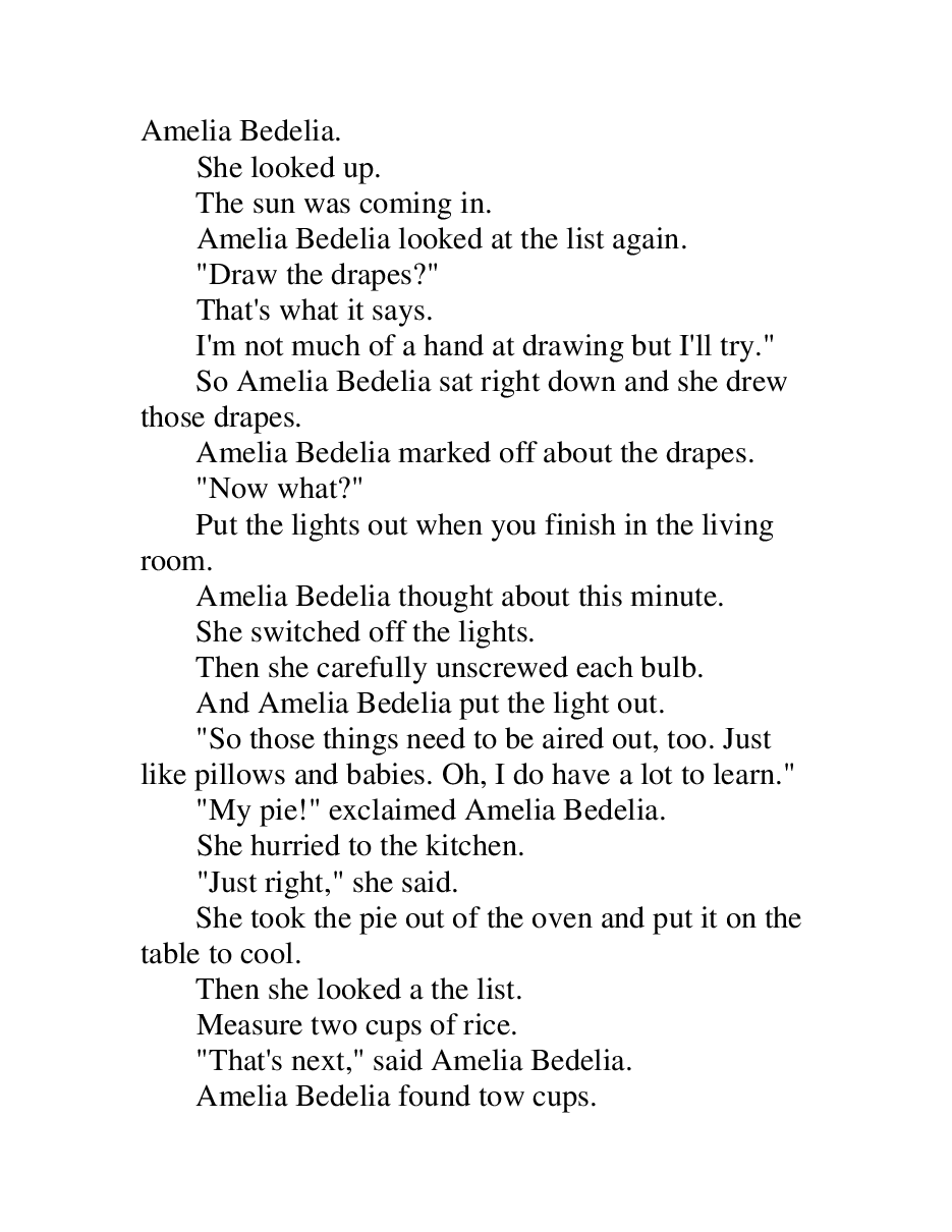 糊涂的女佣系列英文绘本Amelia Bedelia - Peggy Parish.pdf,第4页预览