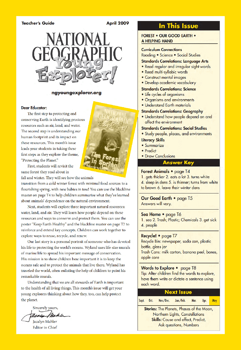 美国国家地理幼儿版april-young-explorer-teacher-guide.pdf,第1页预览
