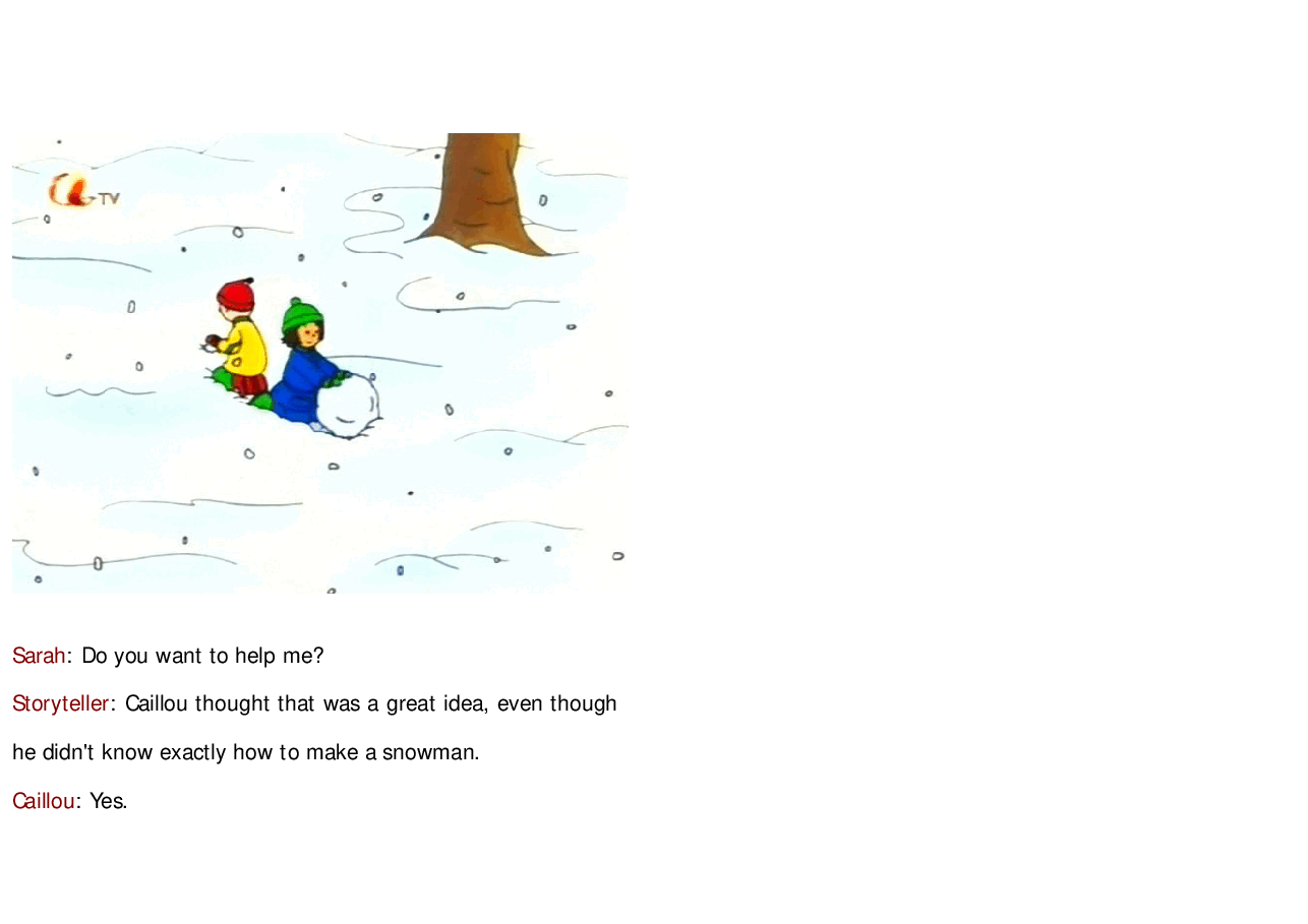 卡由英文绘本Caillou's snowball.pdf,第4页预览