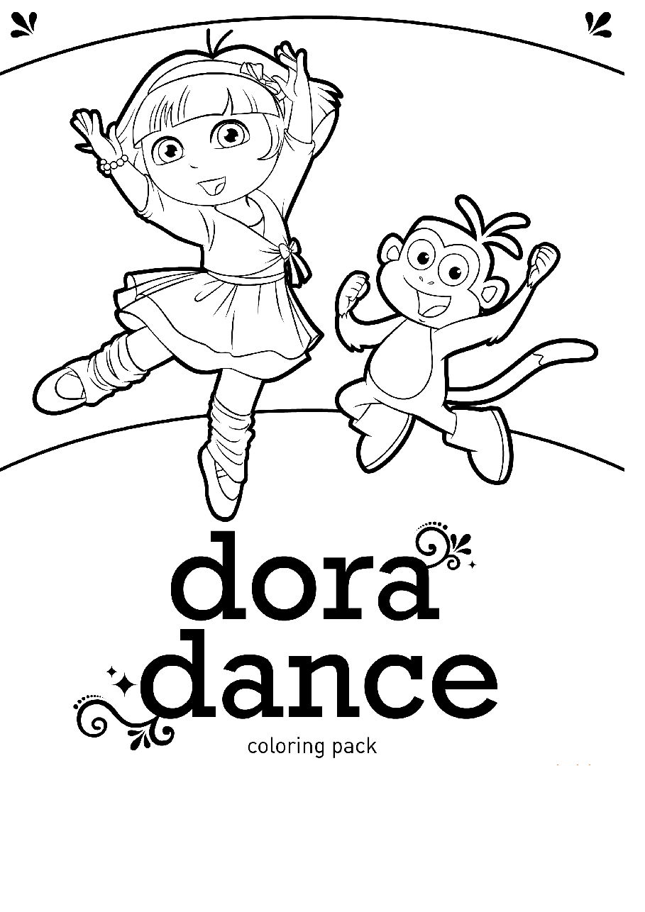 36本爱探险的朵拉英文绘本Dora Dance Coloring Pack.pdf,第1页预览