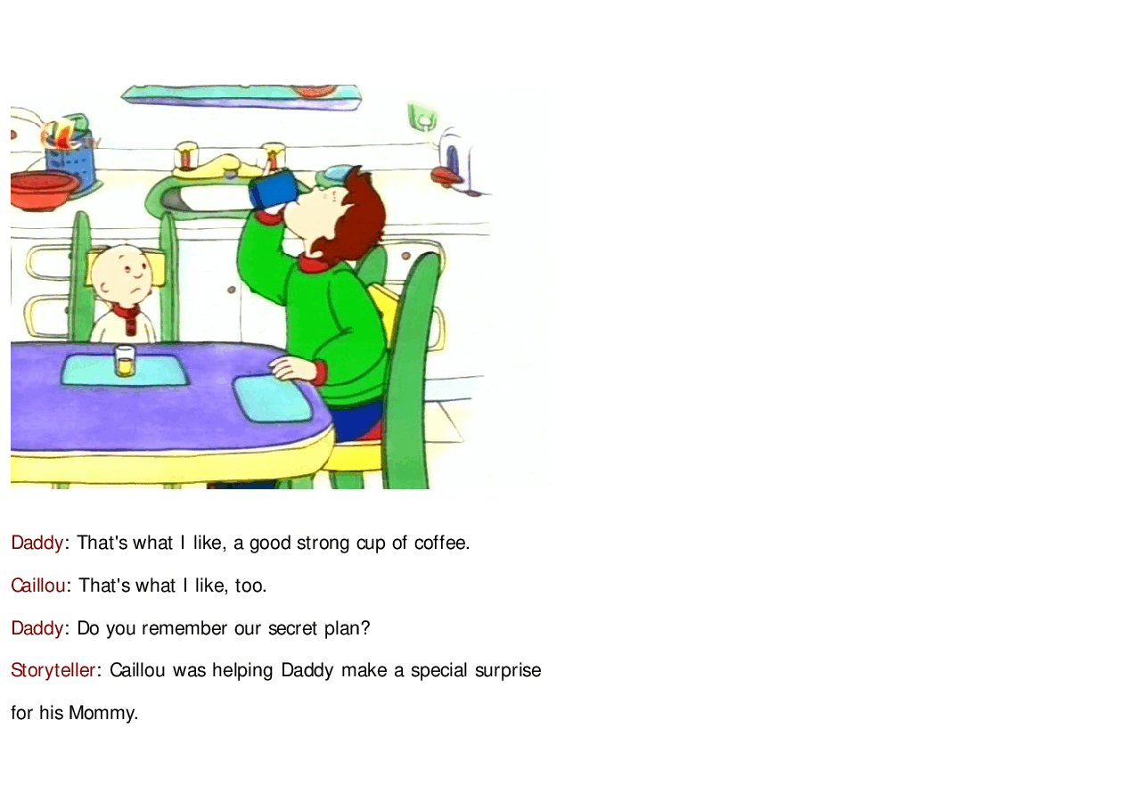 卡由英文绘本Caillou and Daddy.pdf,第4页预览