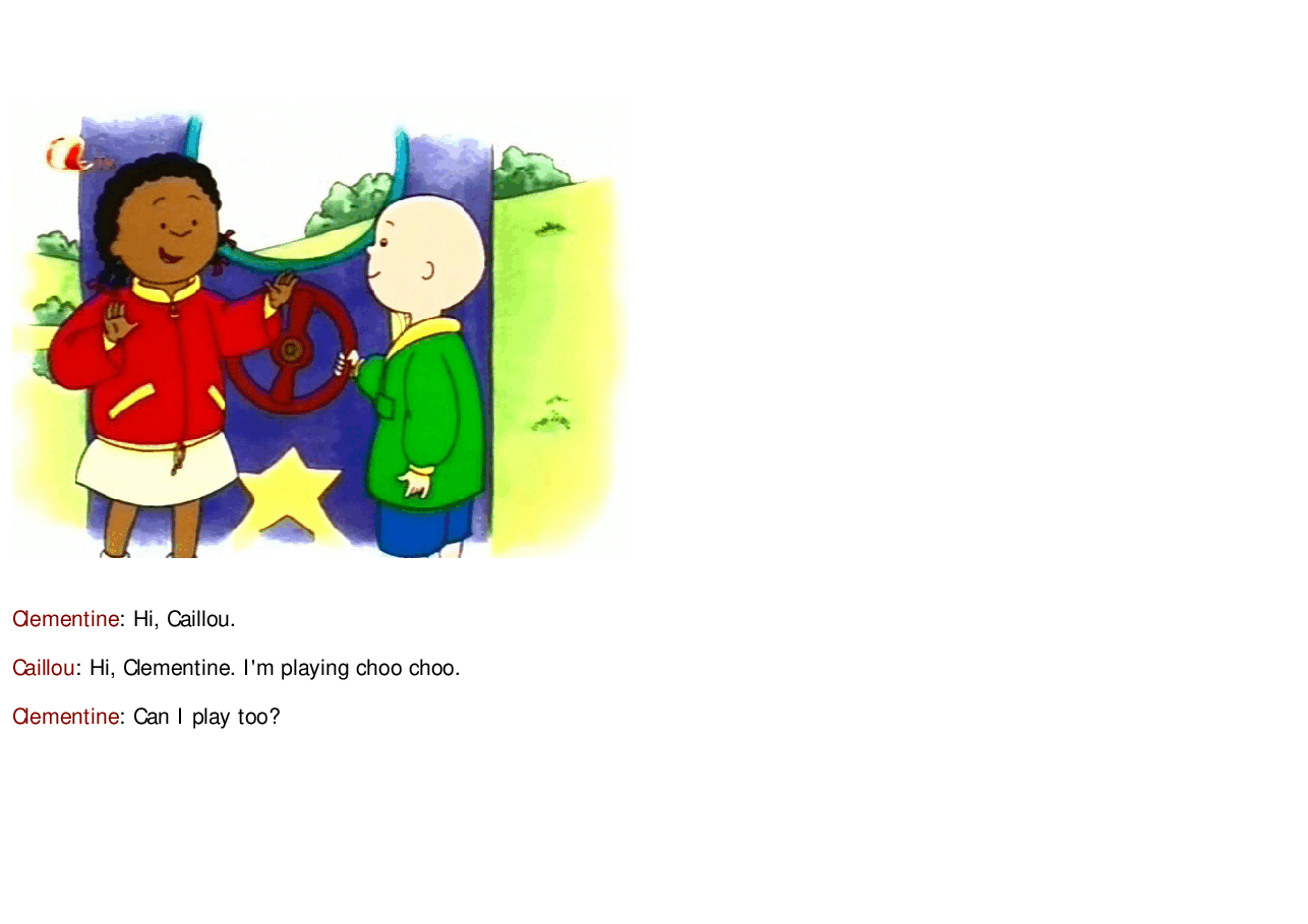 卡由英文绘本Caillou's big slide.pdf,第4页预览