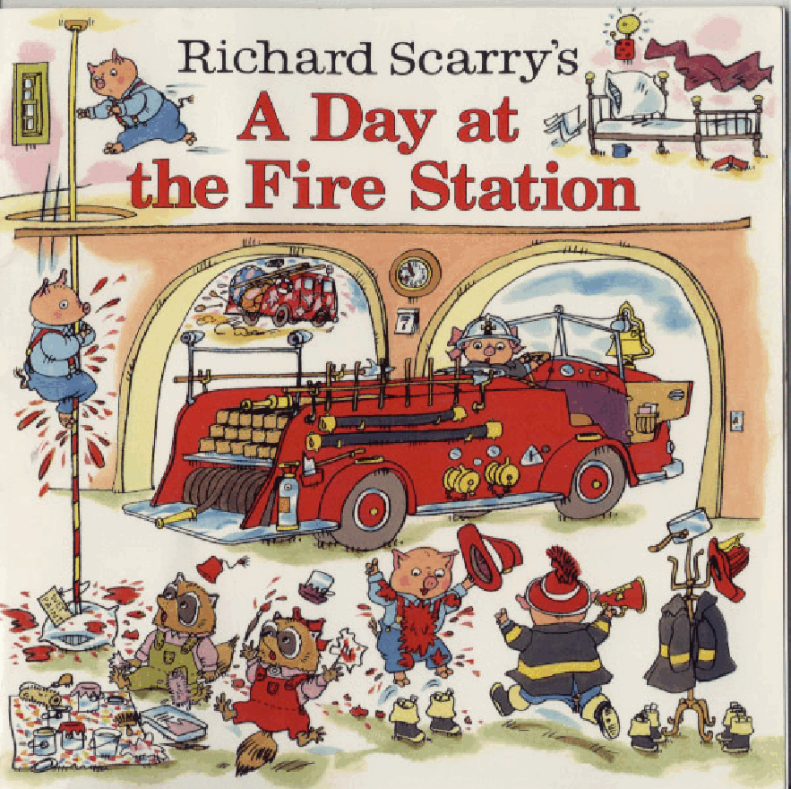 理查德斯凯瑞忙忙碌碌镇系列绘本16册[Richard_Scarry]A Day at the Fire Station.pdf，第1页预览