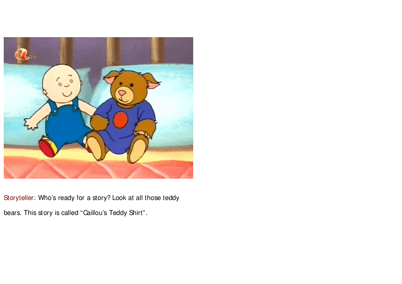 卡由英文绘本Caillou's Teddy Shirt.pdf,第2页预览