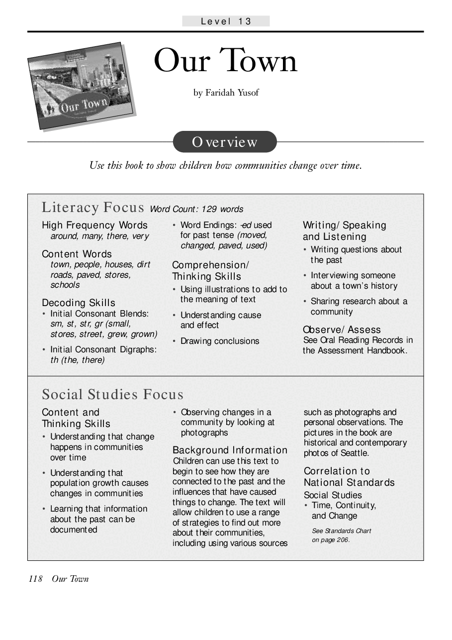 国家地理百科流利级英文绘本Fluent02 our town 教学指导.pdf,第1页预览