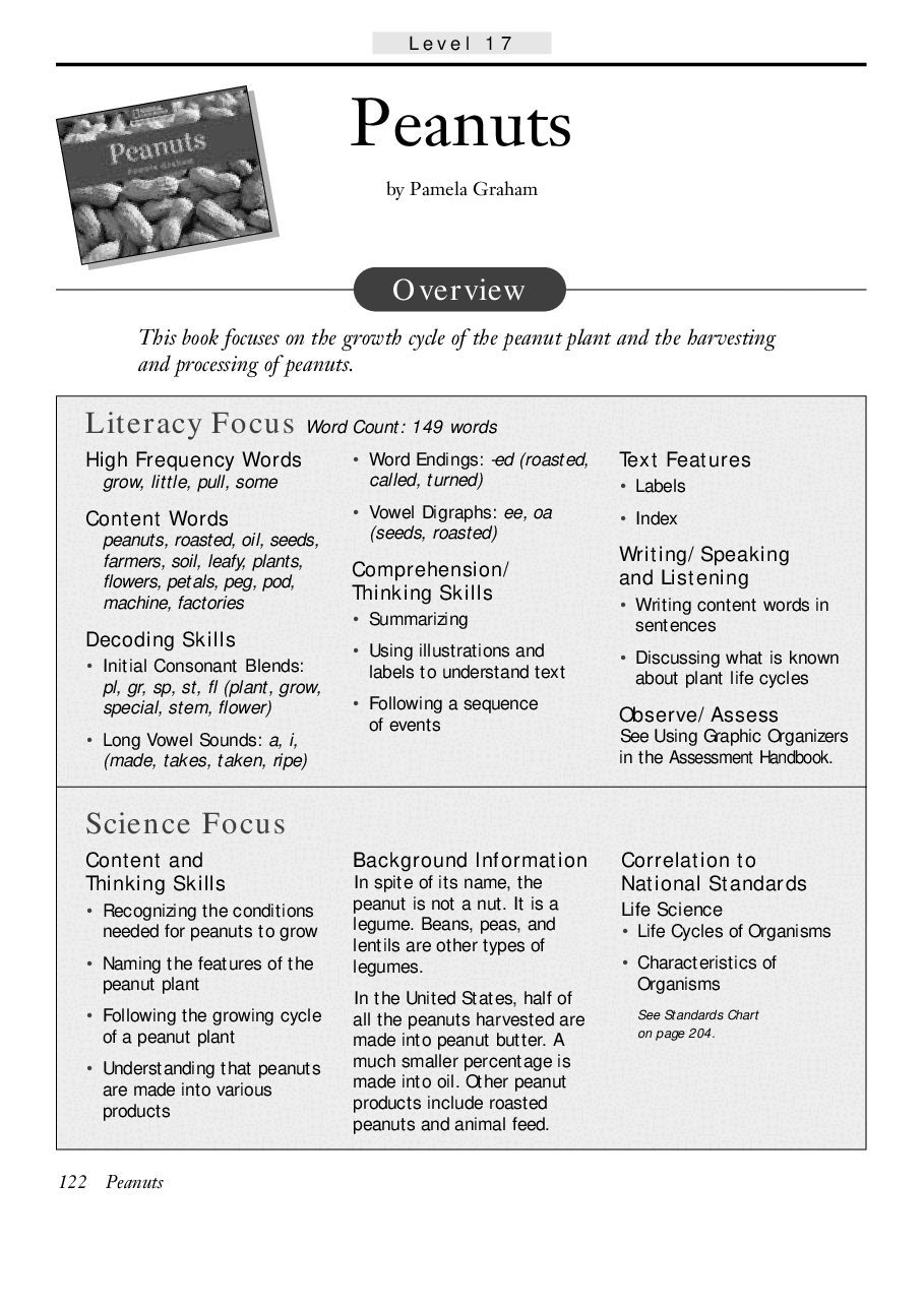 国家地理百科流利级英文绘本Fluent20 peanuts 教学指导.pdf,第1页预览