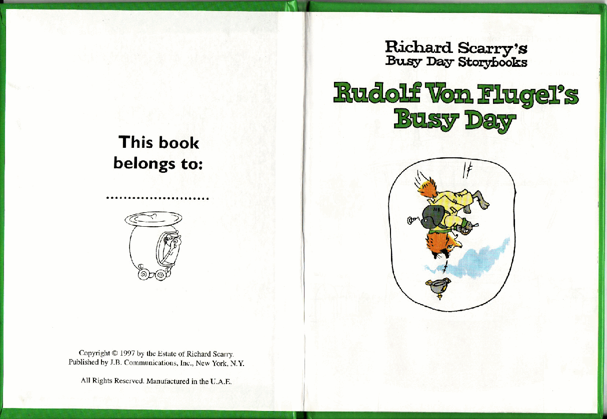 理查德斯凯瑞忙忙碌碌镇系列绘本16册[Richard Scarry]Rudolf Von Flugels Busy Day.pdf，第2页预览